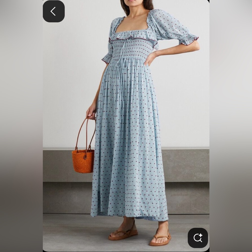 Dōen Sol Dress in Azure Swiss Dot - Picture 8 of 12
